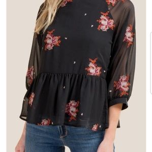 NWT Francesca's Aztec Floral Peplum ●lowest price●
